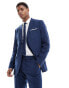 Фото #1 товара Selected Homme linen mix slim fit suit jacket in dark navy