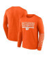Фото #1 товара Men's Orange Clemson Tigers Modern Two-Hit Long Sleeve T-shirt