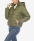 Фото #3 товара Women's Full Front Zip Hooded Bomber Puffer Jacket
