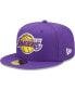 Фото #4 товара Men's Purple Los Angeles Lakers 17x NBA Finals Champions Pop Sweat 59FIFTY Fitted Hat