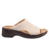 Trotters Nara T2013-126 Womens Beige Leather Slip On Slides Sandals Shoes 9