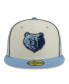 Men's Cream, Light Blue Memphis Grizzlies Piping 2-Tone 59FIFTY Fitted Hat