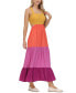 Фото #4 товара Women's Smocked Colorblock Maxi Dress