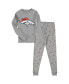 ფოტო #1 პროდუქტის Little Boys Heathered Gray Denver Broncos Long Sleeve T-shirt and Pants Sleep Set