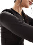 Weekday Fine long sleeve top in black