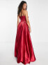 Фото #2 товара Little Mistress Tall pleated maxi dress in autumn red