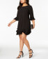 Plus Size Pleated Ruffle Dress