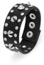 Black leather bracelet with leather studs