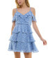 Фото #1 товара Juniors' Printed Clip-Dot Ruffled Fit & Flare Dress