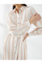 Фото #31 товара Midi Gömlek Elbise uzun Kollu Kuşaklı Viskon