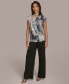 ფოტო #4 პროდუქტის Donna Karan Women's Sleeveless Faux-Wrap Blouse