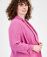 Фото #3 товара Trendy Plus Size Knit Drape-Front Blazer, Created for Macy's