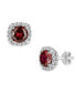 ფოტო #2 პროდუქტის Multi Colored Cubic Zirconia Cushion Shape Stud Earring in Sterling Silver