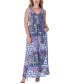 ფოტო #1 პროდუქტის Print Sleeveless V Neck Maxi Pocket Dress