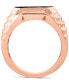 EFFY® Men's Ruby Cluster Ridge Texture Ring (1-1/20 ct. t.w.) in 14k Rose Gold-Plated Sterling Silver