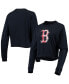 Фото #2 товара Women's Navy Boston Red Sox Baby Jersey Cropped Long Sleeve T-shirt