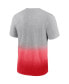 ფოტო #4 პროდუქტის Men's Heathered Gray and Red Chicago Bulls Board Crasher Dip-Dye T-shirt