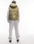 Фото #4 товара Topshop oversized hooded puffer gilet with seam details in khaki