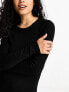 Selected Femme long sleeve top in black