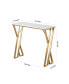 Фото #9 товара 47" Modern Highbar Table With Golden Double Pedestal