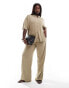 Фото #6 товара ASOS DESIGN Curve low rise linen look trouser in taupe