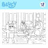 K3YRIDERS Bluey Double Face To Color 24 Large Pieces Puzzle