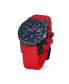 ფოტო #5 პროდუქტის Men's Admiral Chronograph Red Silicone Performance Timepiece Watch 45mm