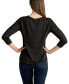 Фото #2 товара Juniors' Ruched-Sleeve Tie-Front Top