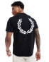 Фото #1 товара Fred Perry rear powder laurel t-shirt in black