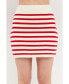 ფოტო #2 პროდუქტის Women's Knit Striped Mini Skirt