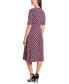 ფოტო #2 პროდუქტის Petite Printed Short-Sleeve Midi Dress