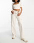 Фото #4 товара ASOS DESIGN slim cargo with lace up detail in beige co-ord