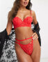 Фото #4 товара We Are We Wear lace longline padded balconette bra in red