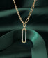 Фото #4 товара Diamond Vertical Link Two-Chain 18" Pendant Necklace (1/6 ct. t.w.) in Gold Vermeil, Created for Macy's