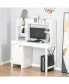 Фото #2 товара Farmhouse Computer Desk with Hutch and Cabinet, Home office Desk with Storage, for Study, White