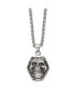 Antiqued and Polished Skull Pendant on a Cable Chain Necklace