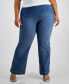 Фото #4 товара Plus Size High-Rise Pull-On Flare-Leg Jeans, Created for Macy's