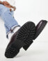 Walk London Sean chunky lace up shoes in burgundy leather