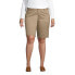 Фото #3 товара Plus Size School Uniform Plain Front Blend Chino Shorts