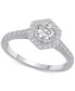 ფოტო #1 პროდუქტის Diamond Hexagon Halo Engagement Ring (3/4 ct. t.w.) in 14k White Gold