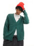 Vans havenwood knitted cardigan in dark green