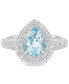 Фото #3 товара Aquamarine (1-1/3 ct. t.w.) & Diamond (5/8 ct. t.w.) Double Halo Ring in 14k White Gold