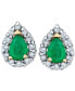 Фото #2 товара Серьги Macy's Emerald & Diamond Stud