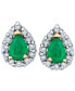 Серьги Macy's Emerald & Diamond Stud