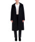 Womens Stand-Collar Single-Breasted Wool Blend Coat