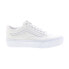 Фото #1 товара Vans Old Skool Plat VN0A3B3UW00 Mens White Canvas Lifestyle Sneakers Shoes 8