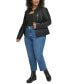 ფოტო #6 პროდუქტის Plus Size Faux Leather Motocross Racer Jacket