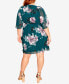 Фото #2 товара Plus Size Color Wrap Print Dress