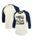 Men's Threads Cream/Navy New York Yankees Raglan 3/4-Sleeve T-Shirt