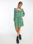 Фото #7 товара Vero Moda exclusive ruched front mini dress with long sleeves in floral